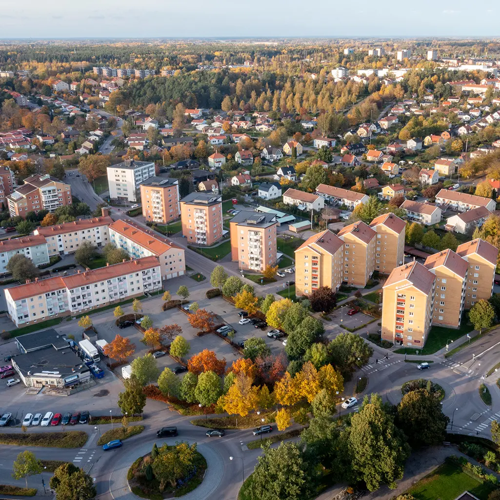 Flygbild över Enköping.